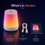 SnoozTo Glow box contents with device, USB charging cable and user manual
